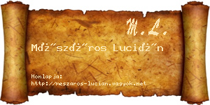 Mészáros Lucián névjegykártya