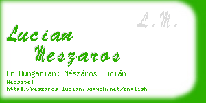 lucian meszaros business card